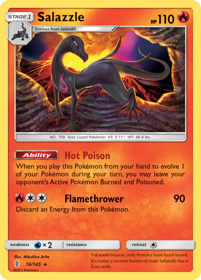 Salazzle #16 Guardians Rising Pokemon card