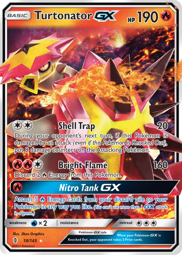 Turtonator-GX #18 Guardians Rising Pokemon card
