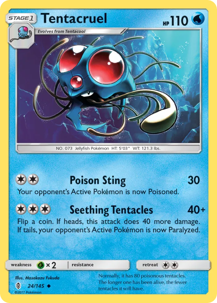 Tentacruel #24 Guardians Rising Pokemon card