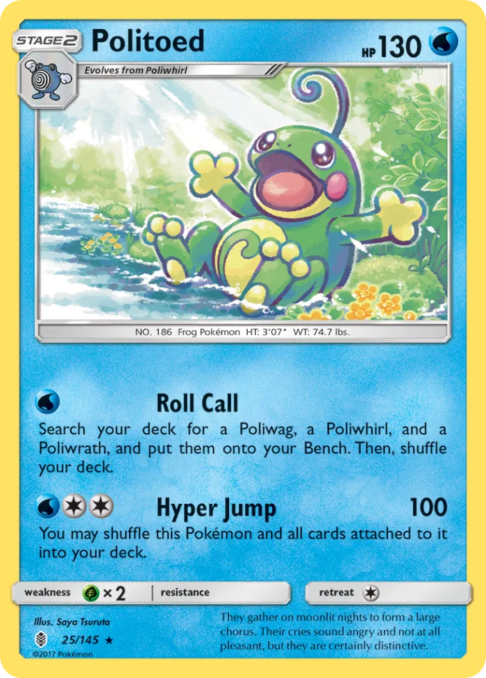 Politoed #25 Guardians Rising Pokemon card