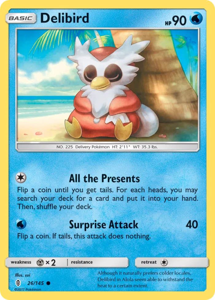 Delibird #26 Guardians Rising Pokemon card