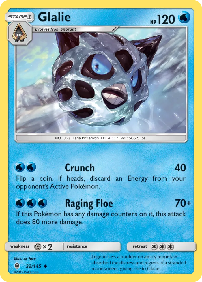 Glalie #32 Guardians Rising Pokemon card
