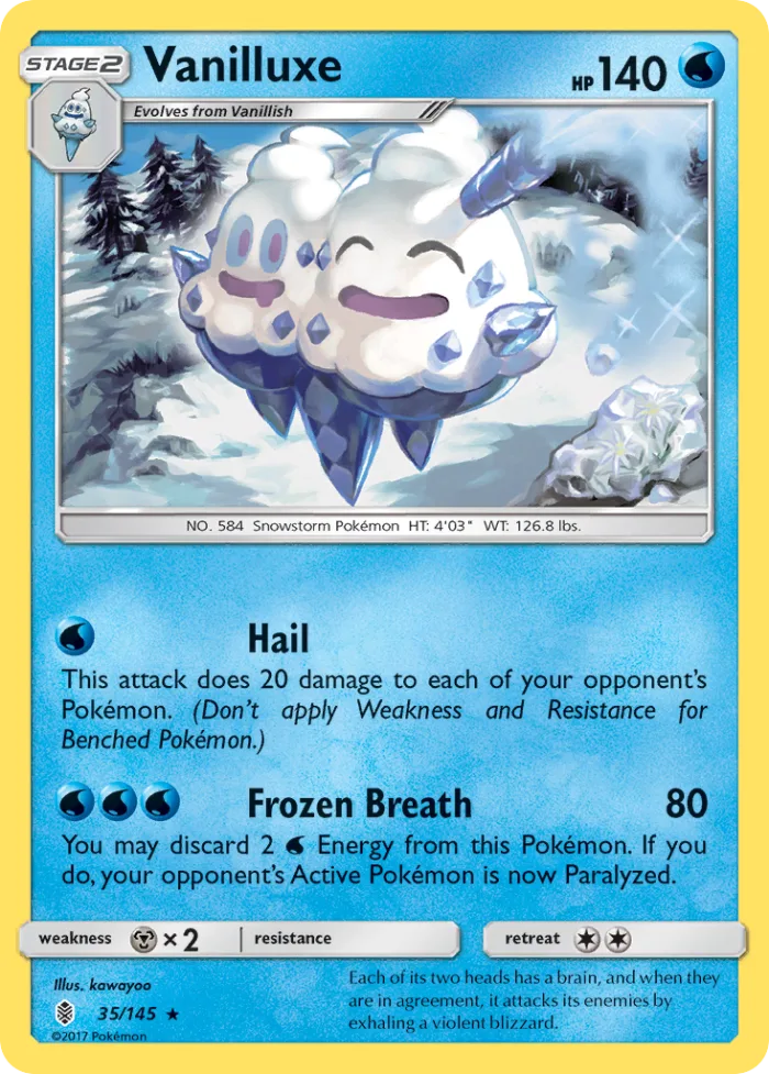 Vanilluxe #35 Guardians Rising Pokemon card