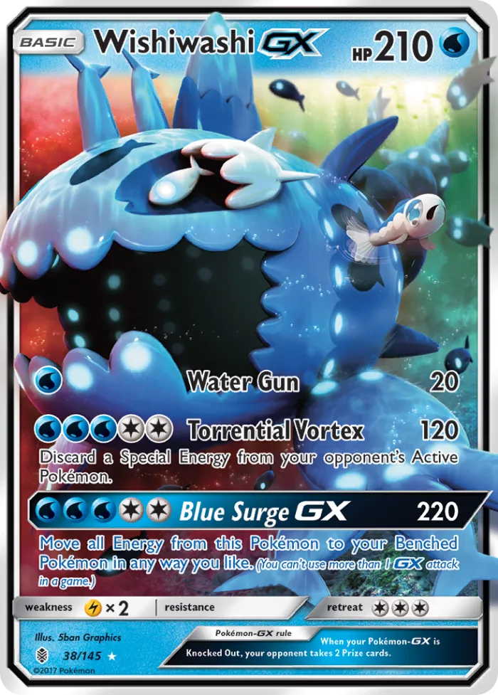 Wishiwashi-GX #38 Guardians Rising Pokemon card