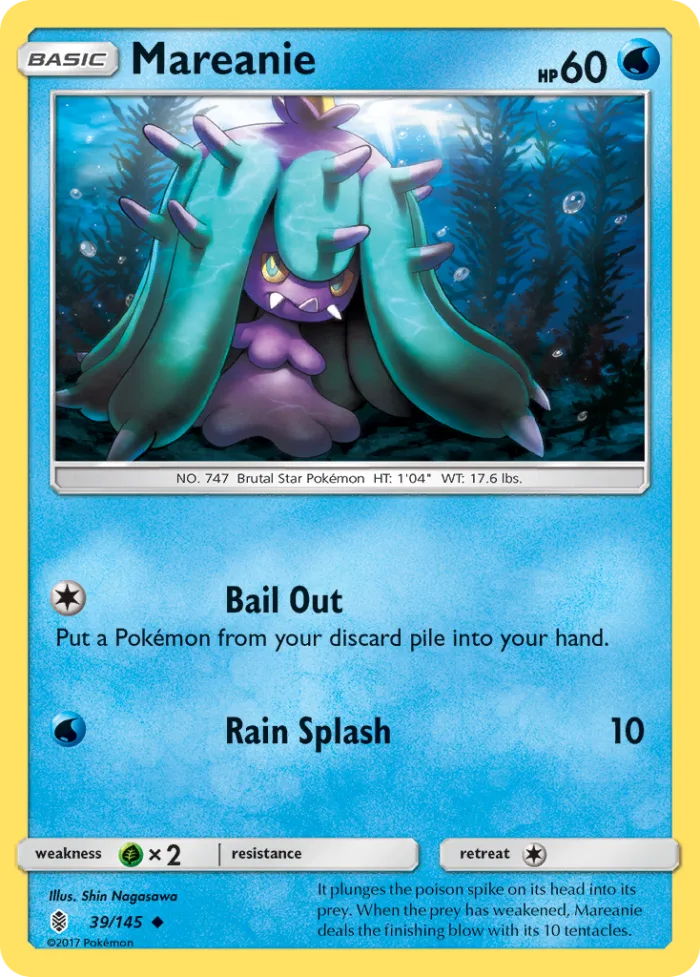 Mareanie #39 Guardians Rising Pokemon card