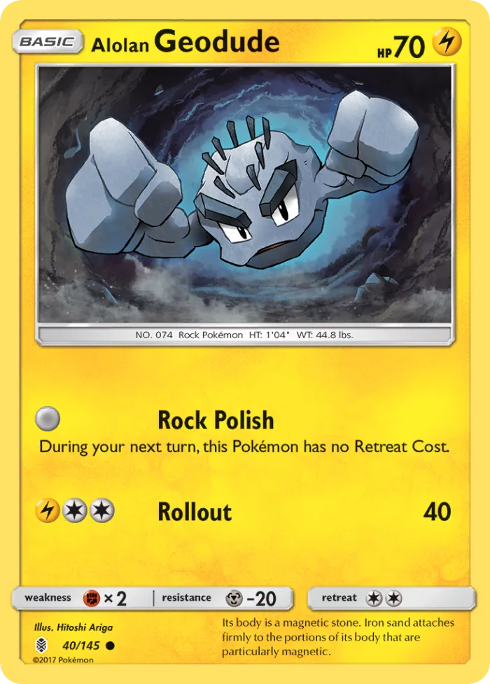 Alolan Geodude #40 Guardians Rising Pokemon card