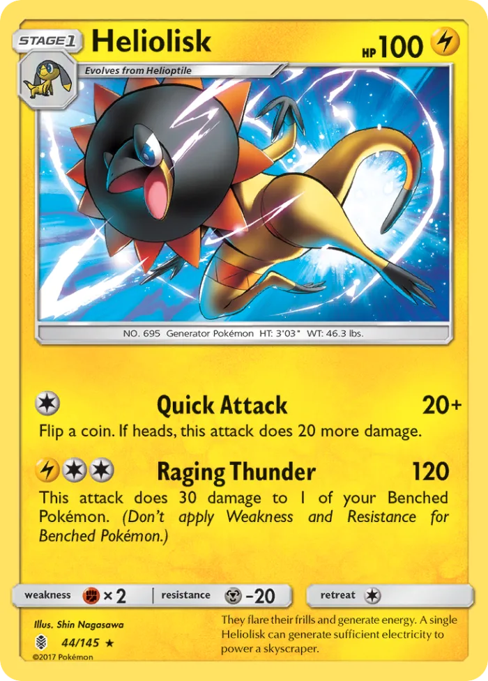 Heliolisk #44 Guardians Rising Pokemon card