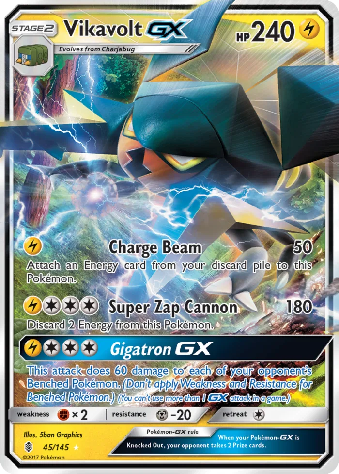 Vikavolt-GX #45 Guardians Rising Pokemon card