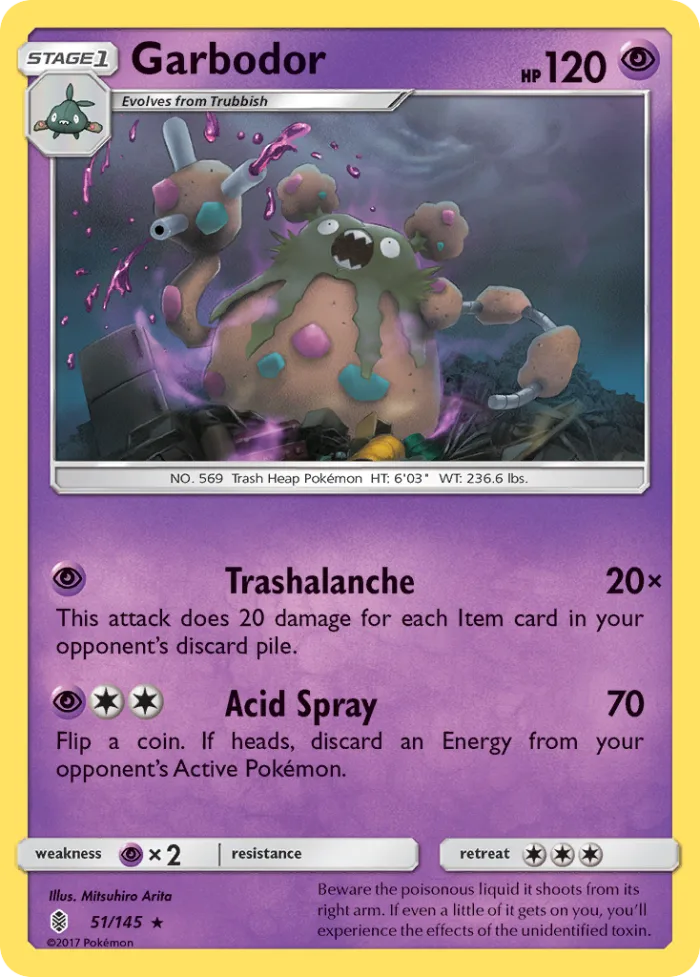 Garbodor #51 Guardians Rising Pokemon card
