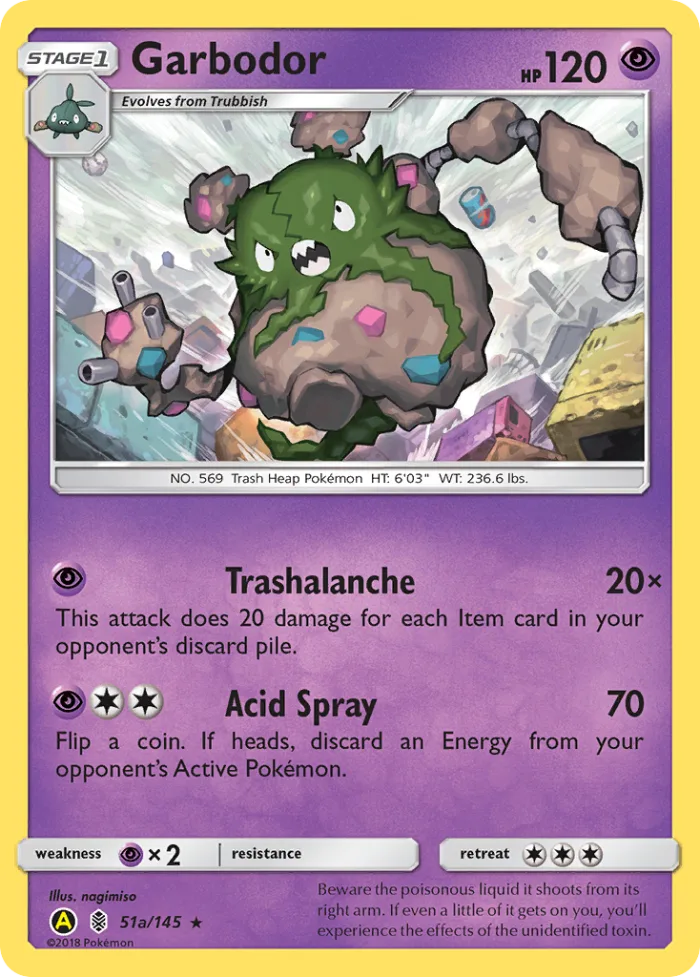 Garbodor #51a Guardians Rising Pokemon card