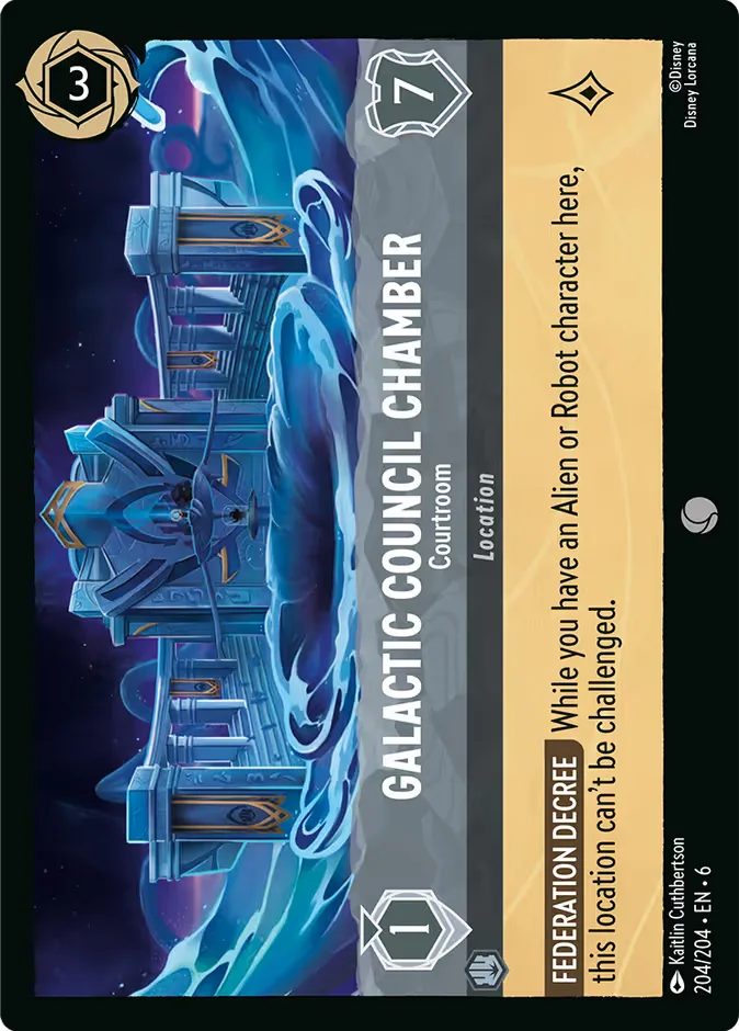 Galactic Council Chamber #204 Azurite Sea Disney Lorcana card