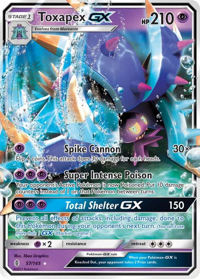 Toxapex-GX #57 Guardians Rising Pokemon card
