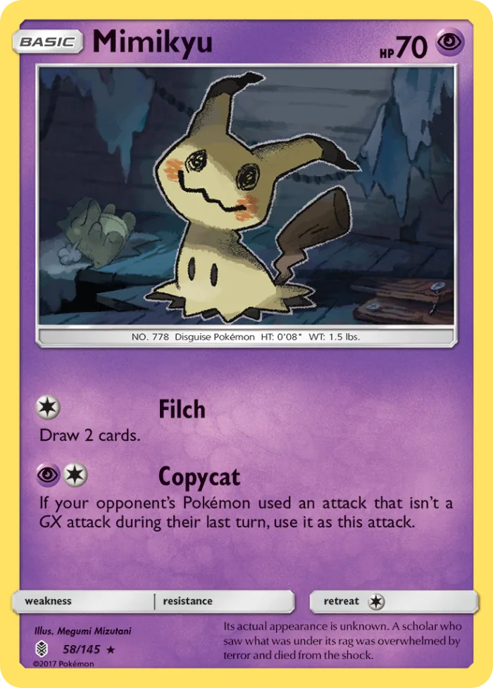 Mimikyu #58 Guardians Rising Pokemon card