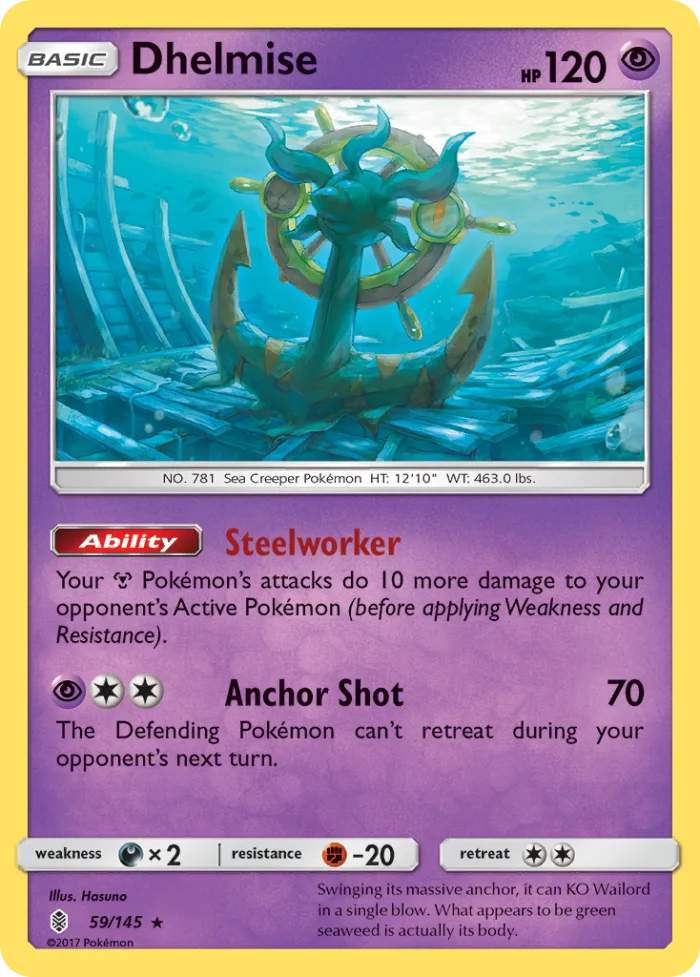 Dhelmise #59 Guardians Rising Pokemon card
