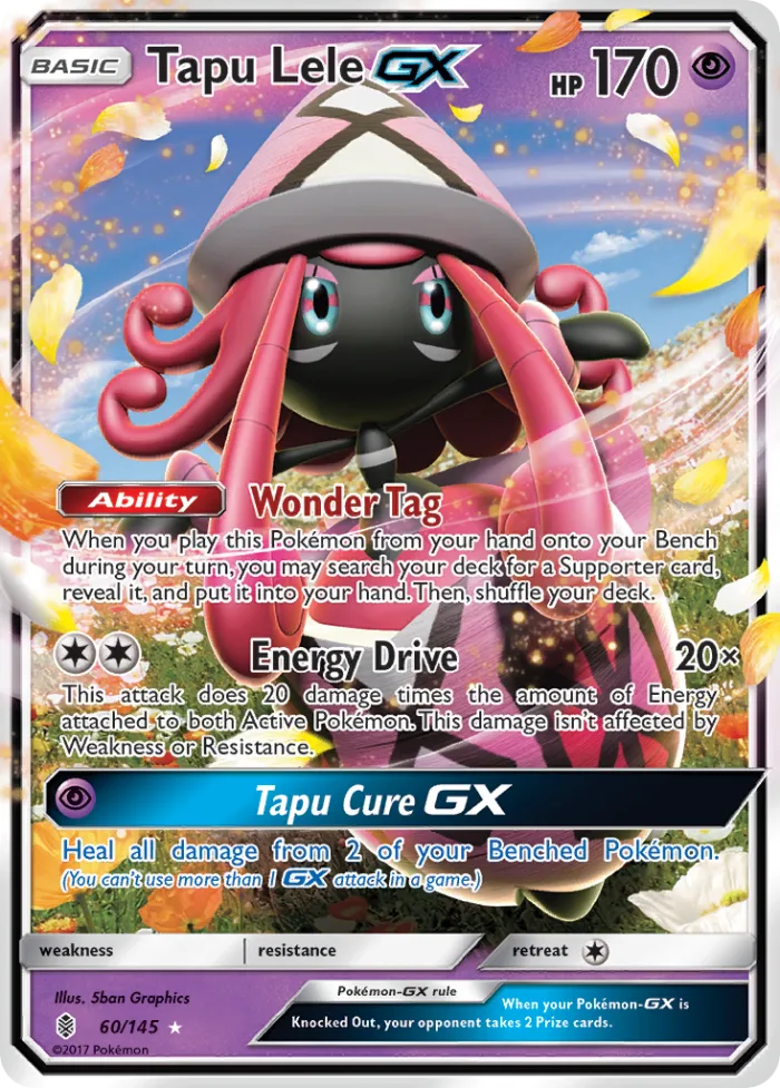 Tapu Lele-GX #60 Guardians Rising Pokemon card