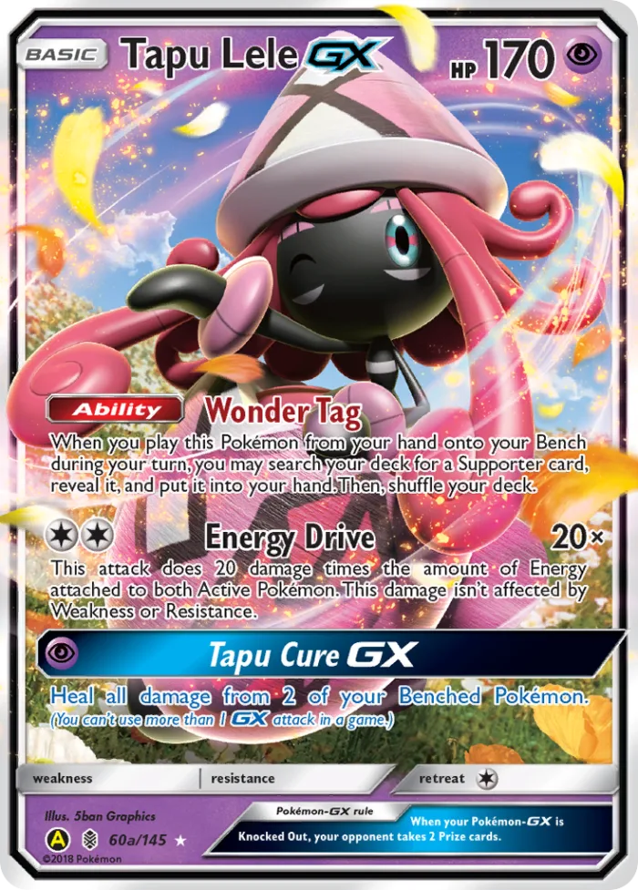 Tapu Lele-GX #60a Guardians Rising Pokemon card