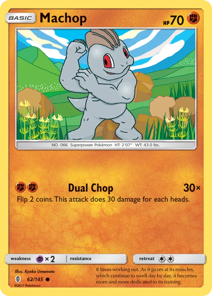 Machop #62 Guardians Rising Pokemon card