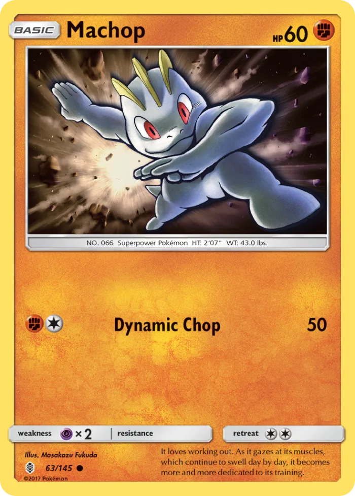Machop #63 Guardians Rising Pokemon card