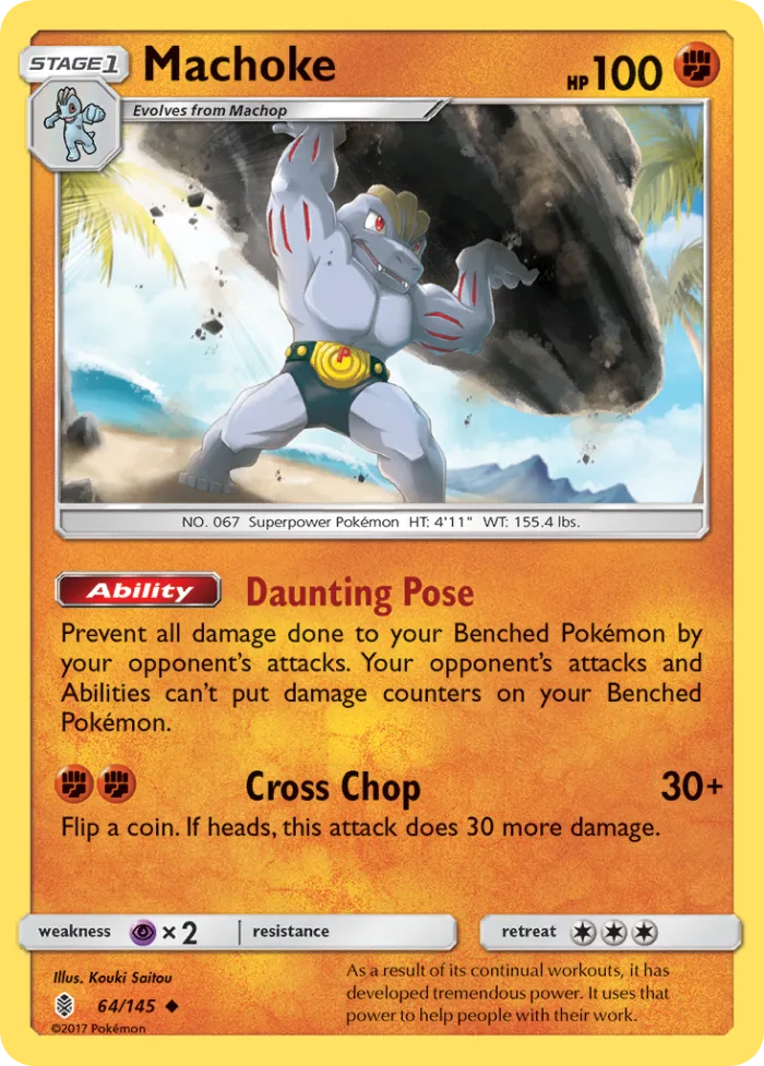 Machoke #64 Guardians Rising Pokemon card