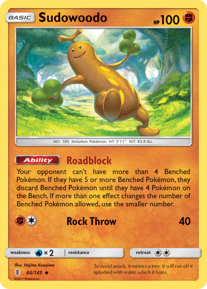 Sudowoodo #66 Guardians Rising Pokemon card