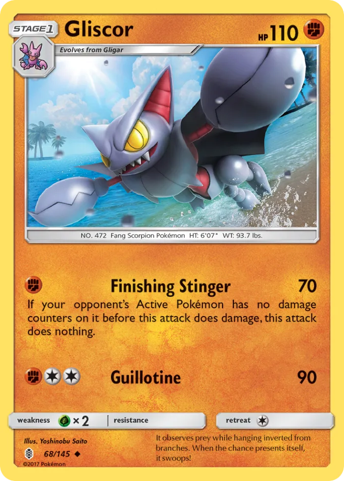Gliscor #68 Guardians Rising Pokemon card