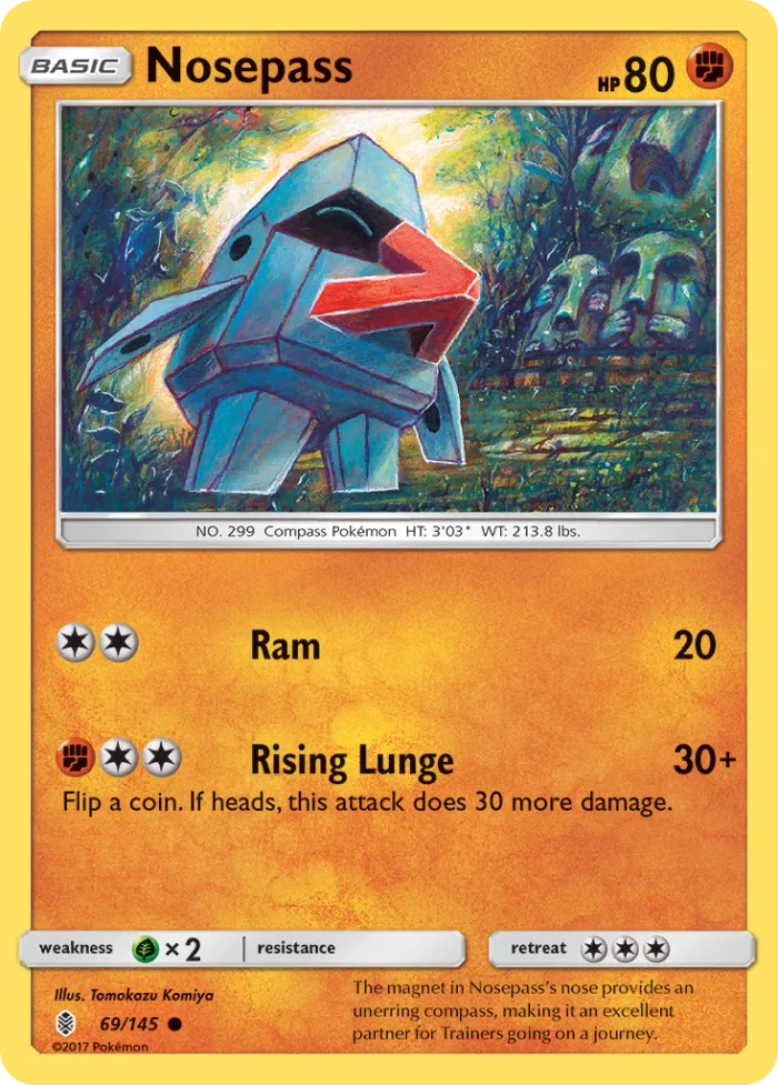 Nosepass #69 Guardians Rising Pokemon card
