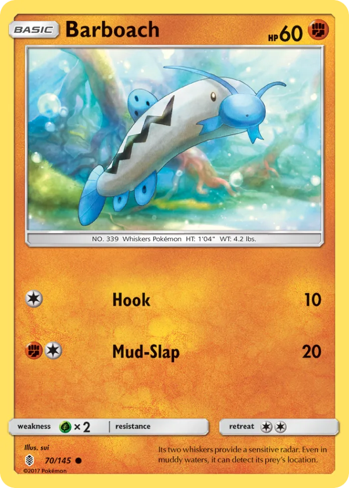 Barboach #70 Guardians Rising Pokemon card