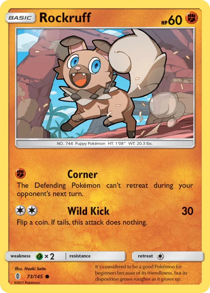 Rockruff #73 Guardians Rising Pokemon card