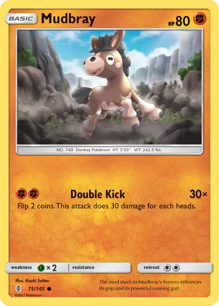 Mudbray #75 Guardians Rising Pokemon card