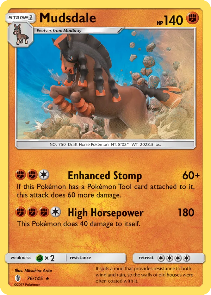 Mudsdale #76 Guardians Rising Pokemon card