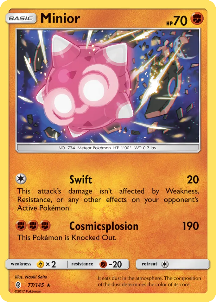 Minior #77 Guardians Rising Pokemon card