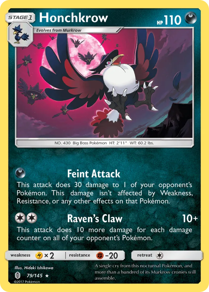 Honchkrow #79 Guardians Rising Pokemon card