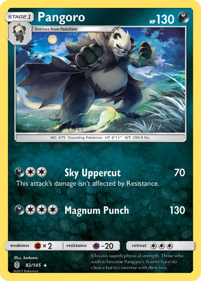 Pangoro #82 Guardians Rising Pokemon card