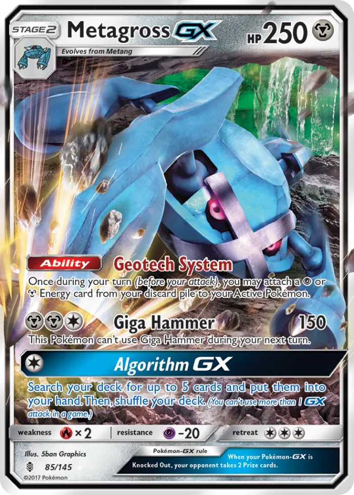 Metagross-GX #85 Guardians Rising Pokemon card