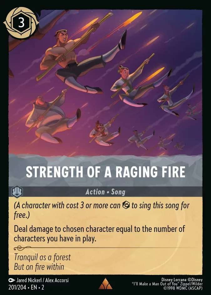 Strength of a Raging Fire #201 Rise of the Floodborn Disney Lorcana card
