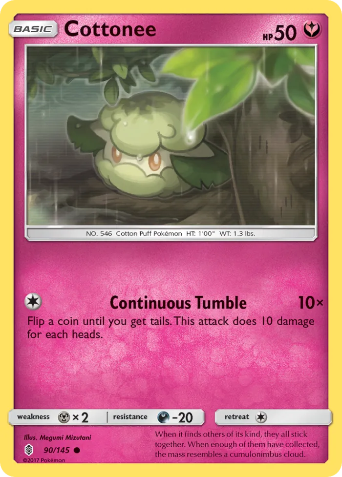 Cottonee #90 Guardians Rising Pokemon card