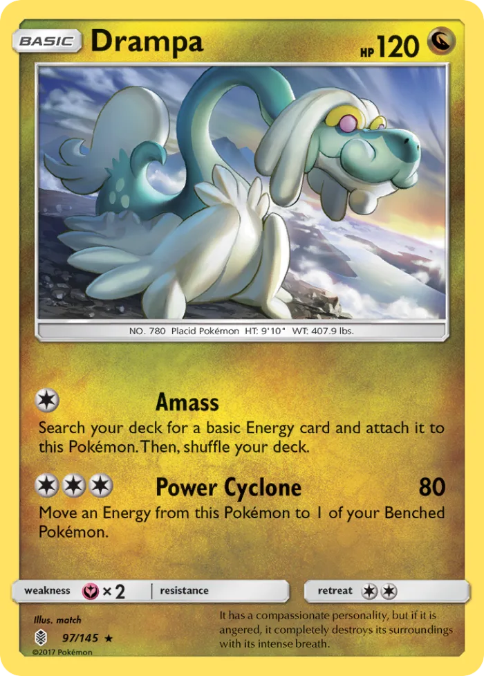 Drampa #97 Guardians Rising Pokemon card