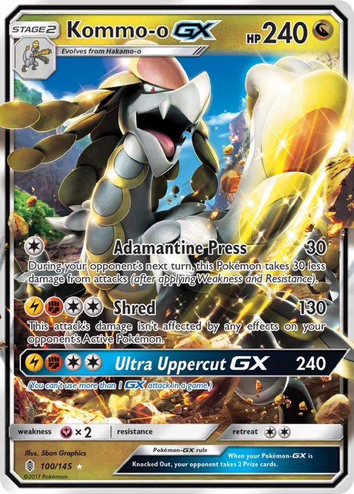 Kommo-o-GX #100 Guardians Rising Pokemon card