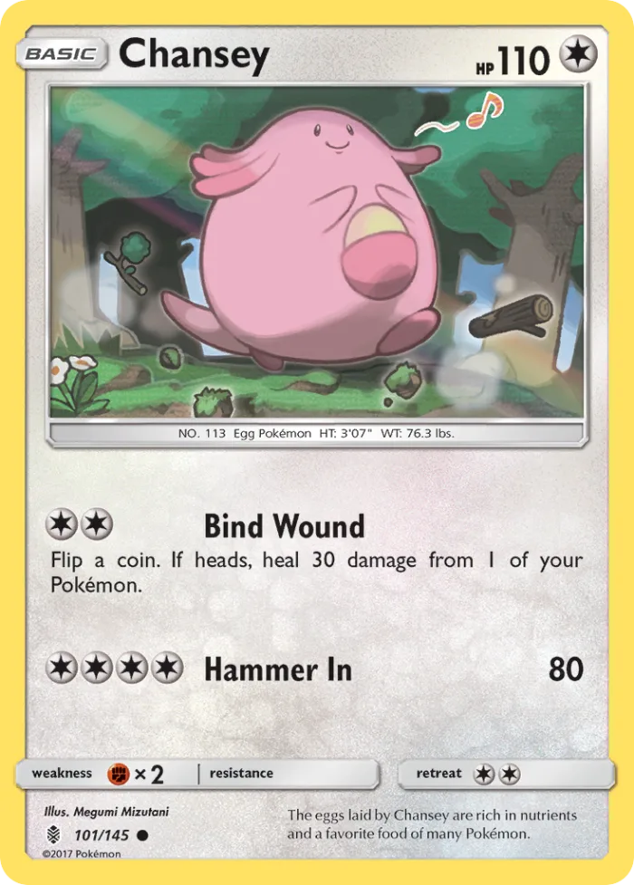 Chansey #101 Guardians Rising Pokemon card