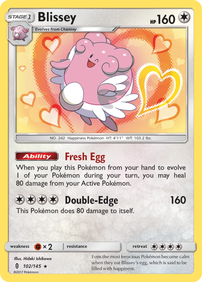 Blissey #102 Guardians Rising Pokemon card
