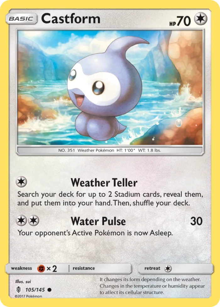 Castform #105 Guardians Rising Pokemon card
