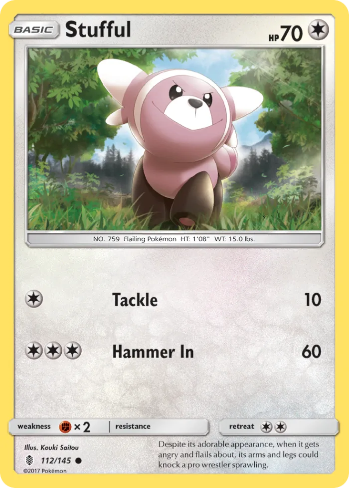 Stufful #112 Guardians Rising Pokemon card