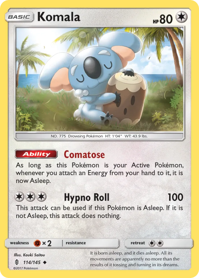 Komala #114 Guardians Rising Pokemon card