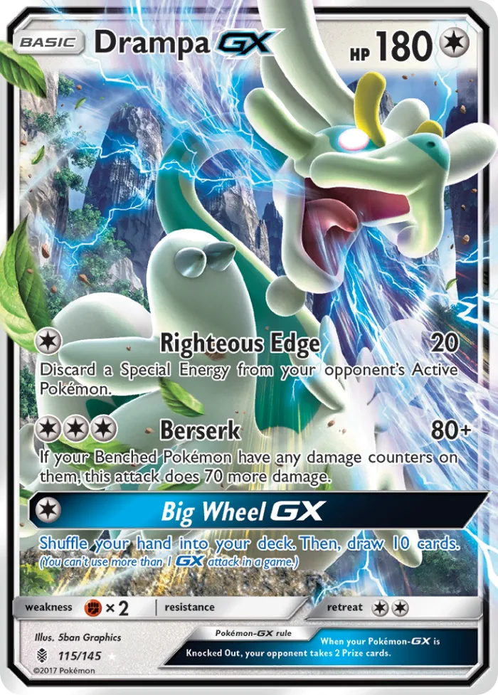 Drampa-GX #115 Guardians Rising Pokemon card