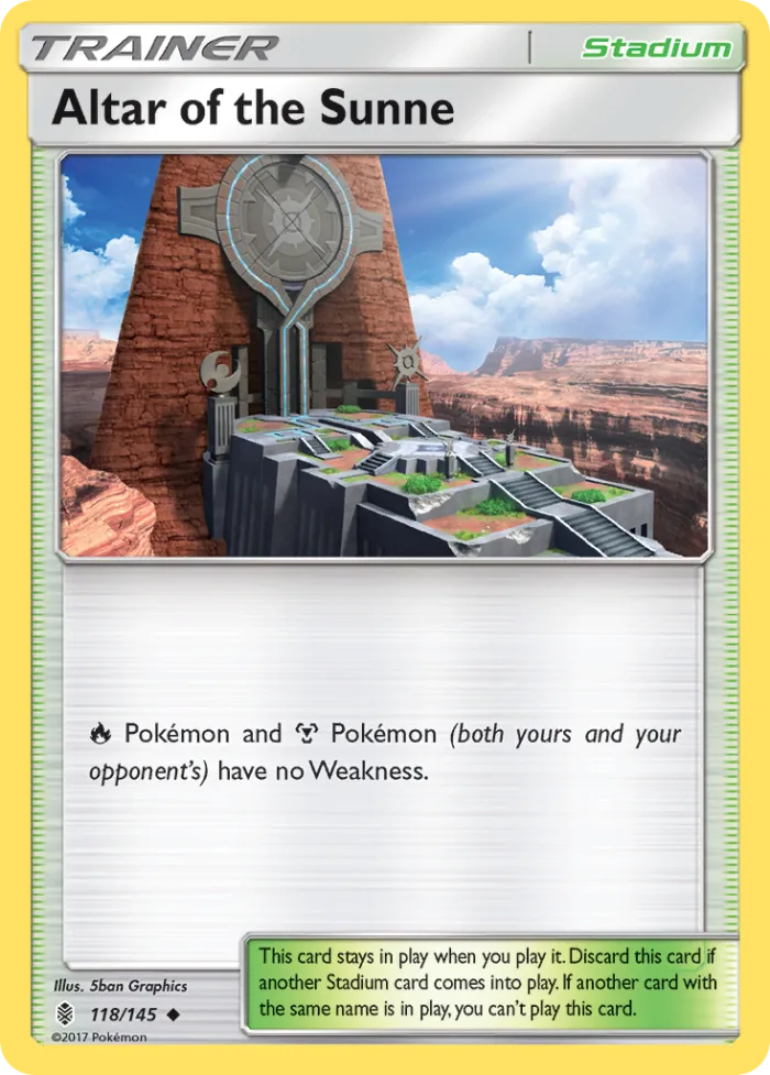 Altar of the Sunne #118 Guardians Rising Pokemon card