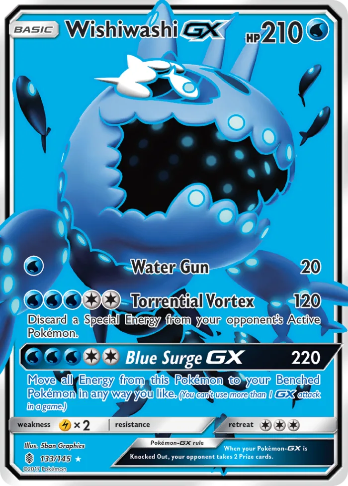 Wishiwashi-GX #133 Guardians Rising Pokemon card
