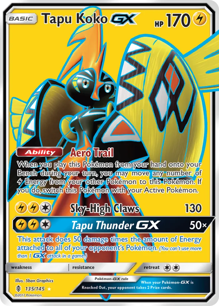Tapu Koko-GX #135 Guardians Rising Pokemon card