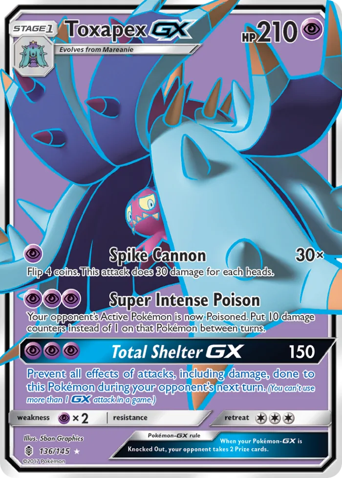 Toxapex-GX #136 Guardians Rising Pokemon card