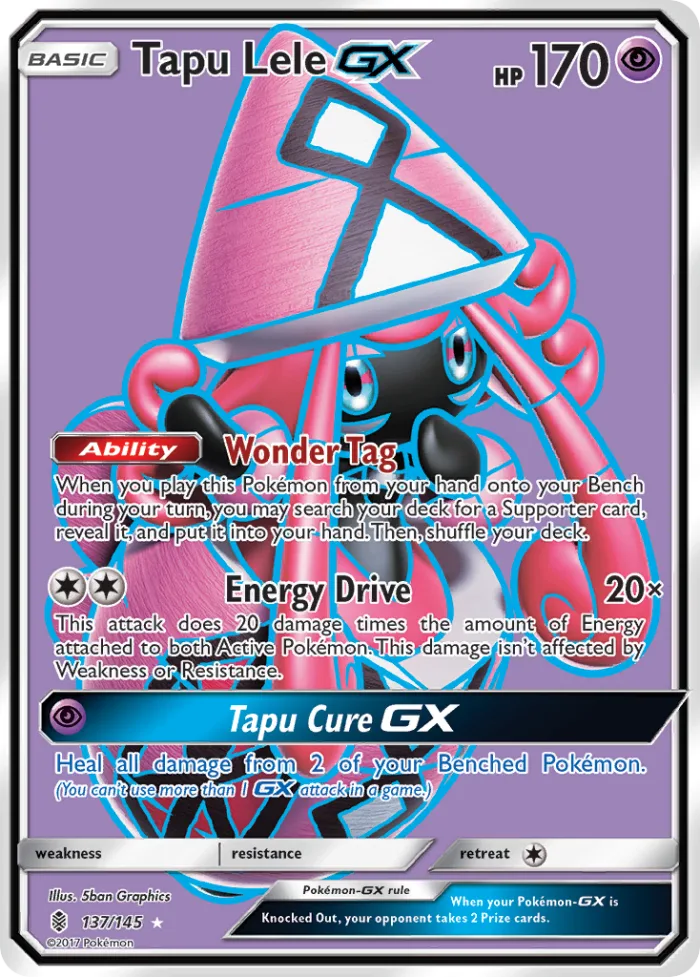 Tapu Lele-GX #137 Guardians Rising Pokemon card