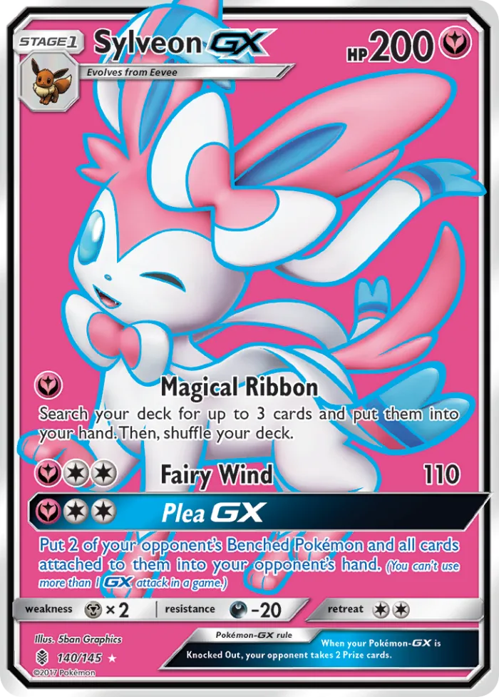 Sylveon-GX #140 Guardians Rising Pokemon card